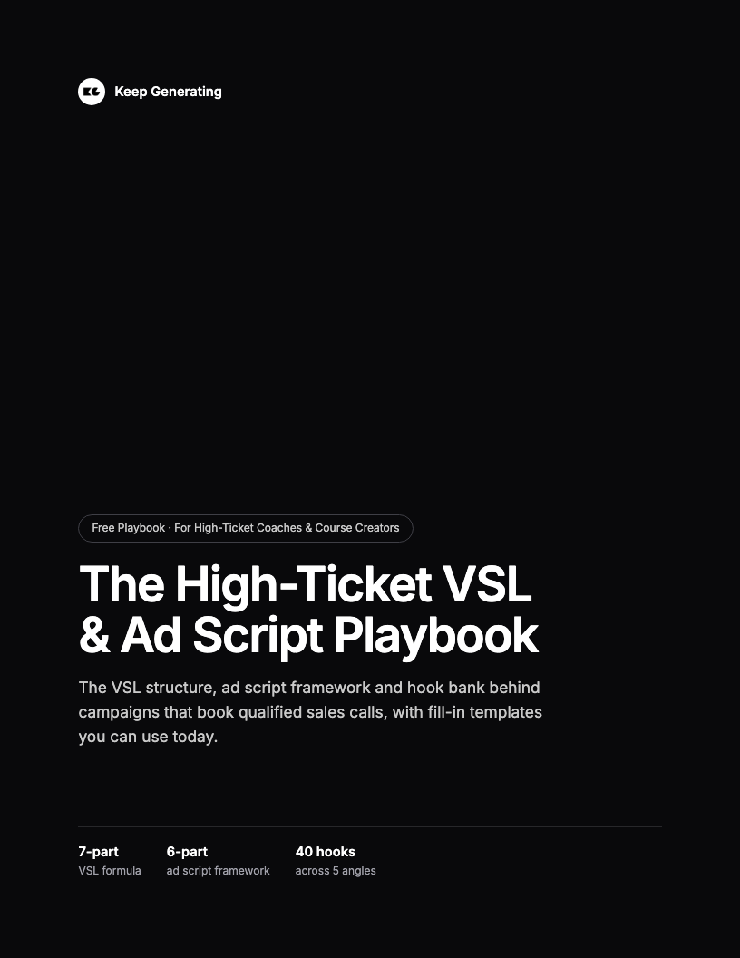 Cover of The High-Ticket VSL & Ad Script Playbook